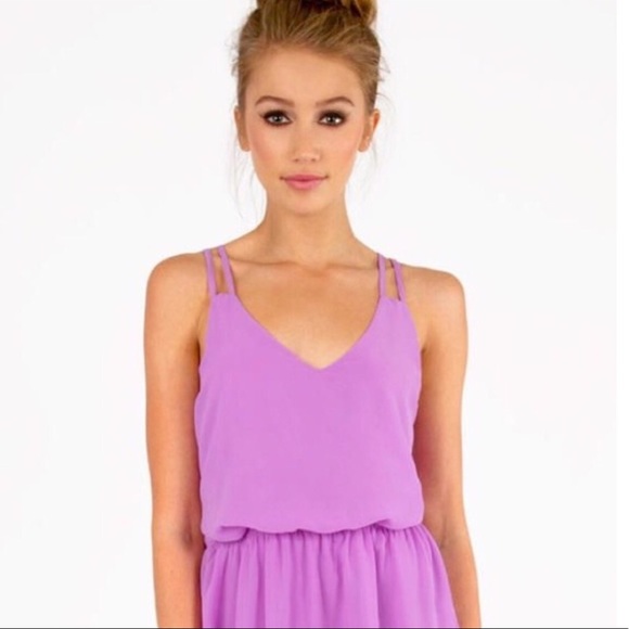 Orchid Purple Elastic Waist Dress - Picture 2 of 8